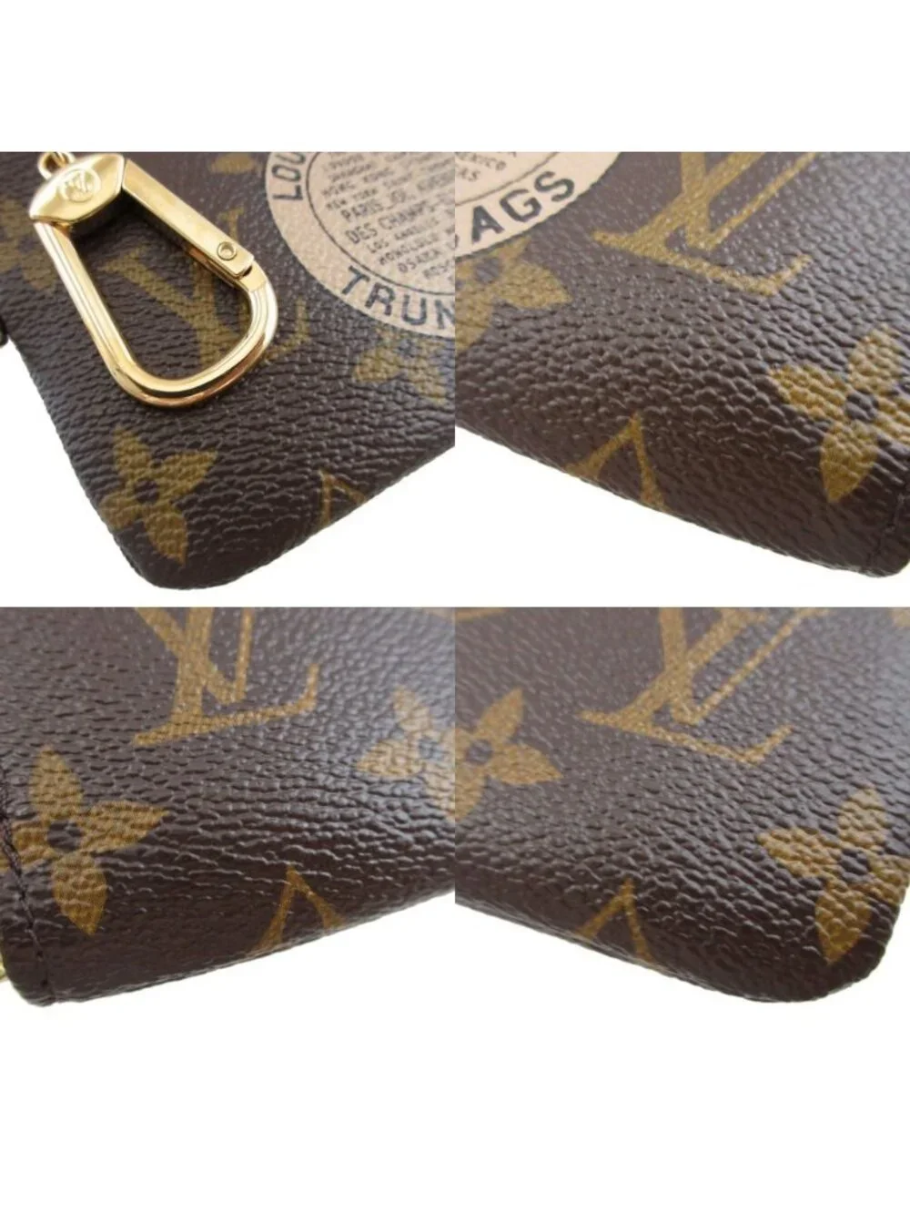 Louis Vuitton Monogram Pochette Cles Compris T&b L-shaped Zipper Coin Purse